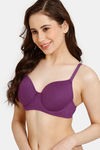Rosaline Padded Wired 3/4th Coverage T-Shirt Bra - Grape Juice — thumbnail 3